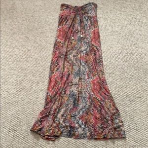 Veronica M strapless cinch bust maxi dress xs